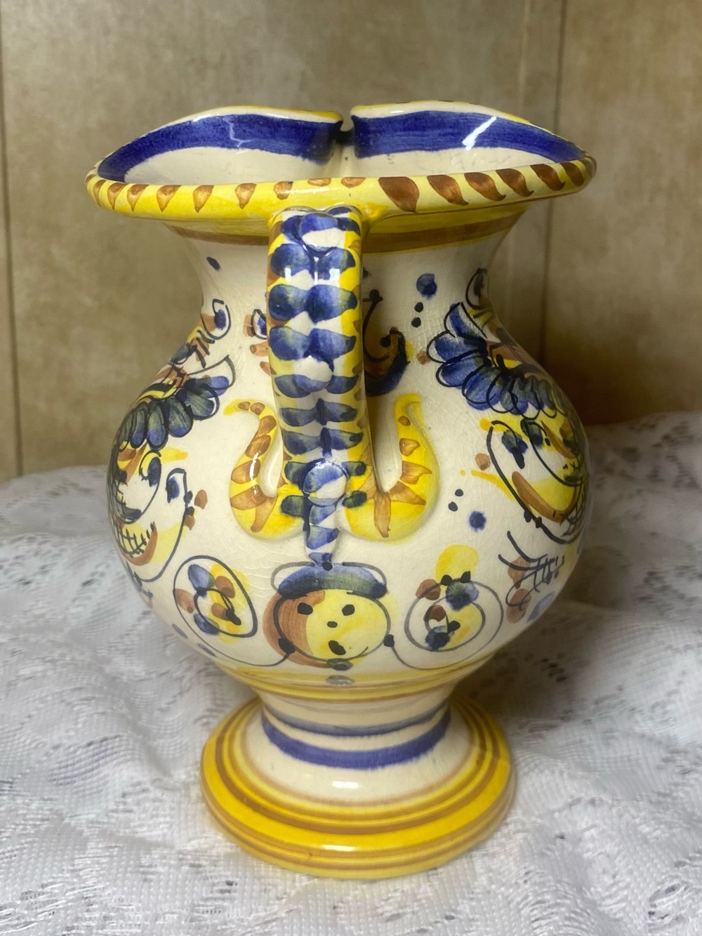 Vintage Svit Kamnik Slovenian Majolica Medieval Dragon Style Pottery Wine Jug - Picture 6 of 7